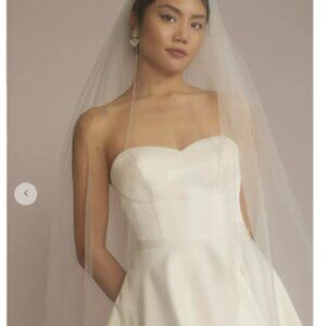Light Ivory Chapel Veil With Blusher 2 Tier